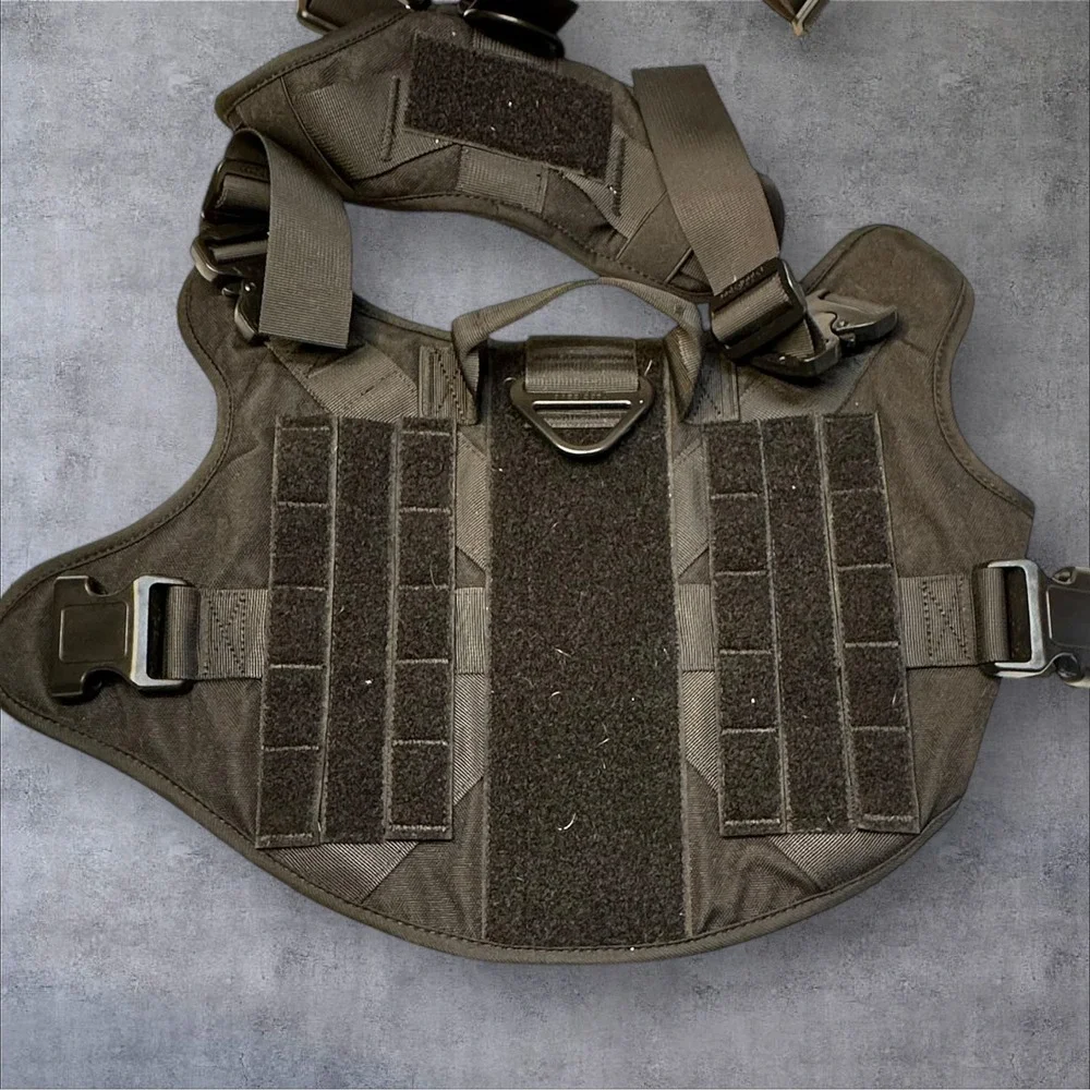 Rabbitgoo Tactical Dog Harness‎ Vest Large Molle Adjustable No-Pull Black